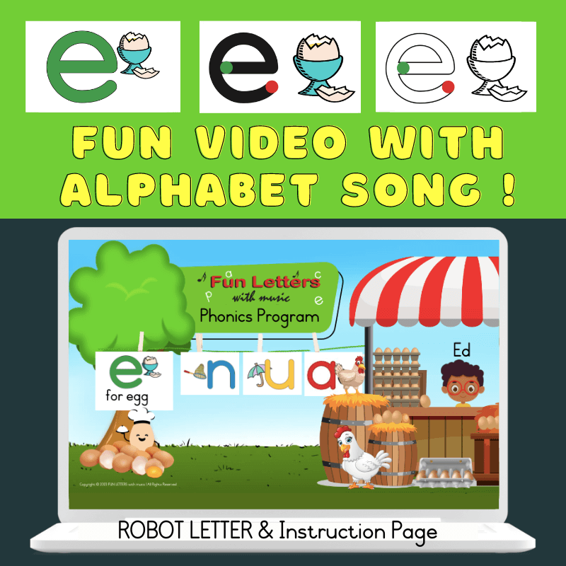 FUN LETTERS: [ e ] for egg - ALPHABET PACKAGE | Fun Letters With Music